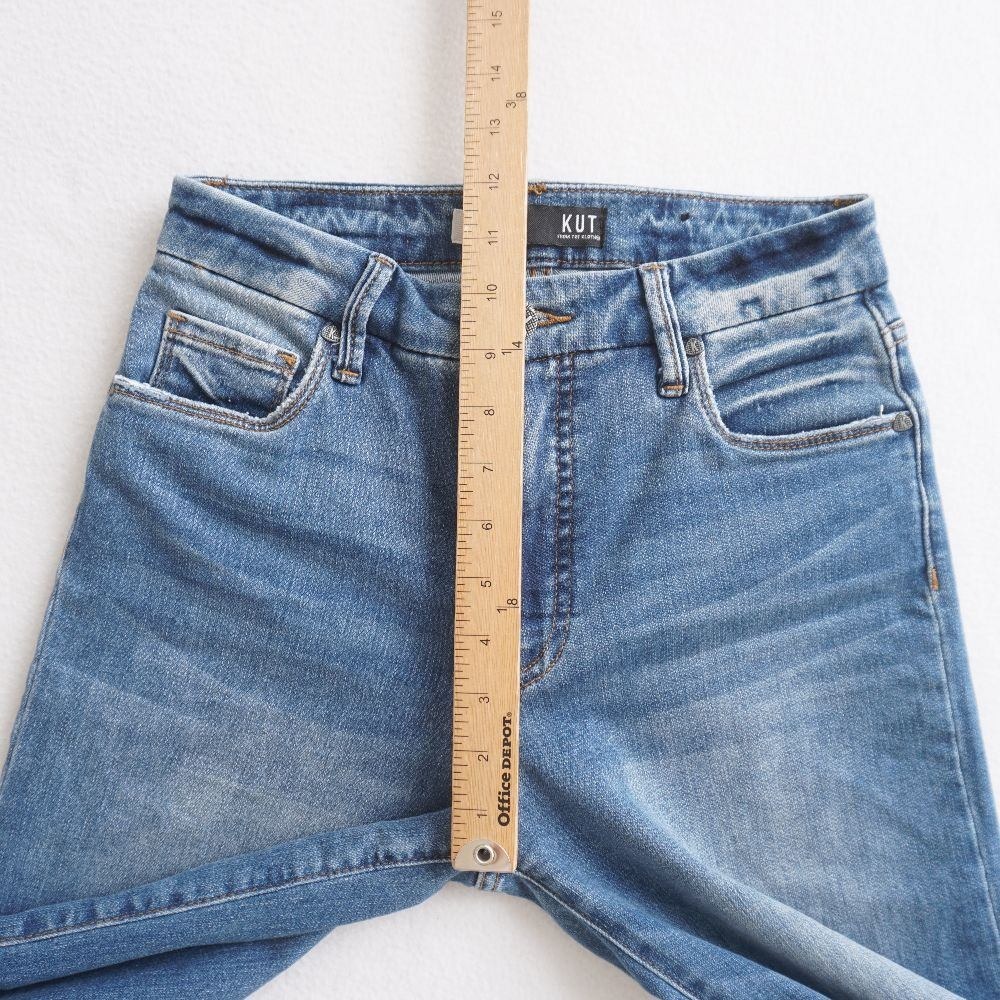 KUT From The Kloth Womens Meg Fab AB Wide Leg High Rise Jeans Size 10 Blue Denim - Picture 6 of 11